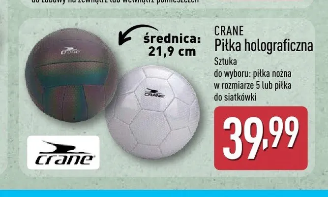 Piłka holograficzna Crane promocja w Aldi