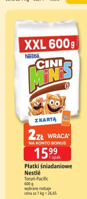 Płatki śniadaniowe Nestlé Cini Minis promocja w Leclerc