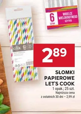Słomki papierowe Let's Cook promocja w Stokrotka