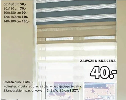 Roleta duo FEMRIS promocja w Jysk