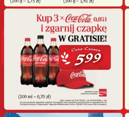 Napój gazowany Coca-Cola promocja w CEZAR Delikatesy