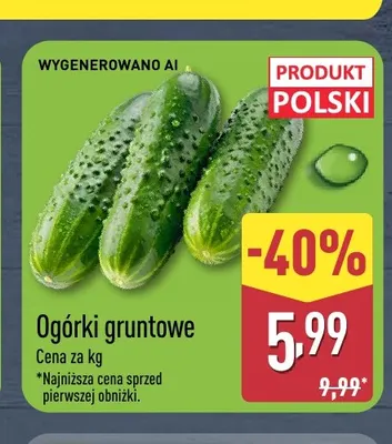 Ogórki gruntowe promocja w Aldi
