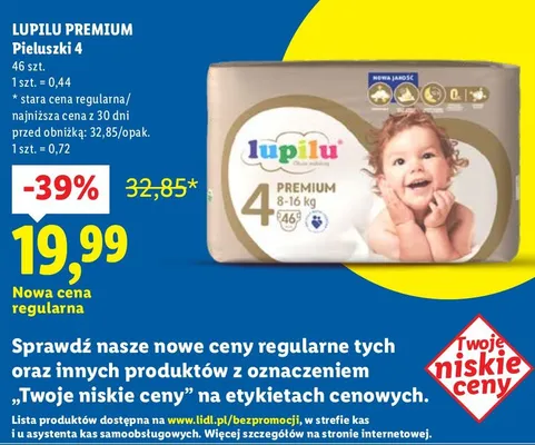 Pieluszki Premium 4 promocja w Lidl