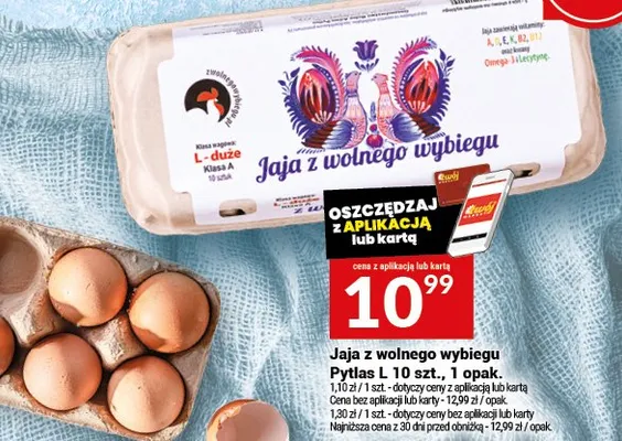 Jaja z wolnego wybiegu Pytlas L 10 szt., 1 opak. promocja w Twój Market