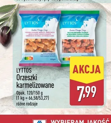 Orzechy nerkowca karmelizowane Lyttos promocja w Aldi