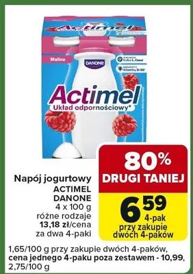 Napój jogurtowy Actimel różne rodzaje promocja w Carrefour Express