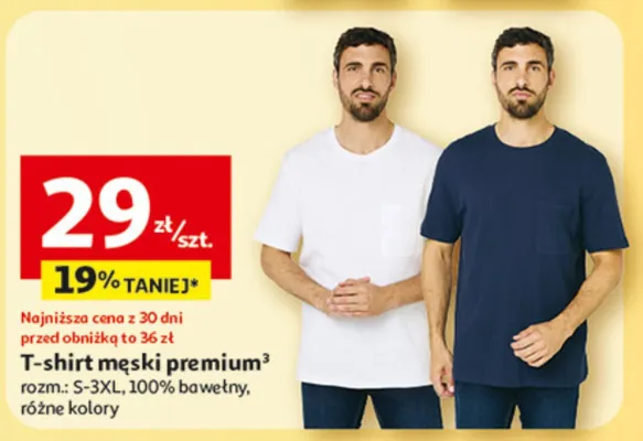 T-shirt męski premium promocja w Auchan