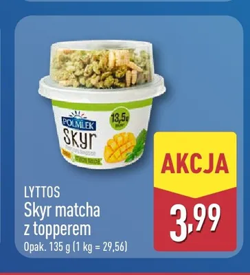 Skyr matcha z topperem Lyttos promocja w Aldi