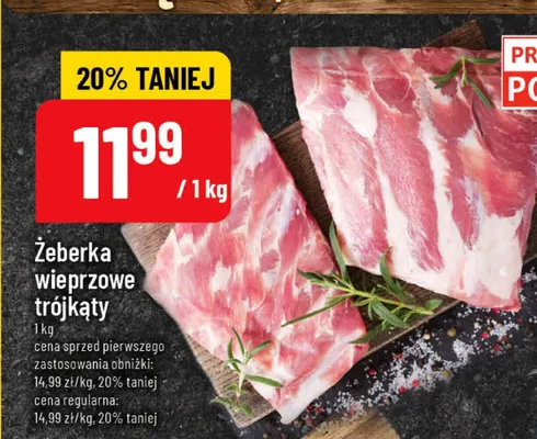 Żeberka wieprzowe trójkąty promocja w POLOmarket