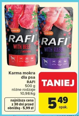 Karma mokra dla psa Rafi 400g promocja w Carrefour