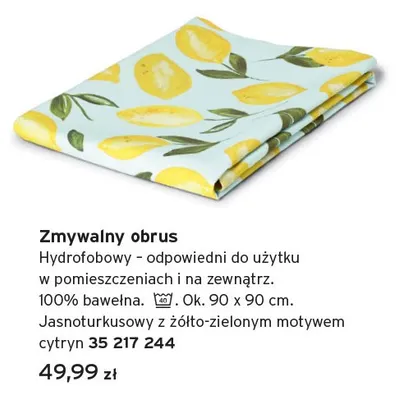 Zmywalny obrus promocja w Tchibo