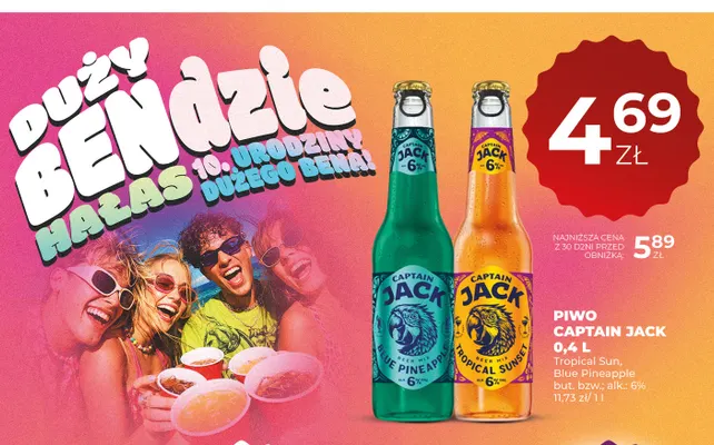 Piwo Captain Jack Blue Pineapple promocja w Duży Ben
