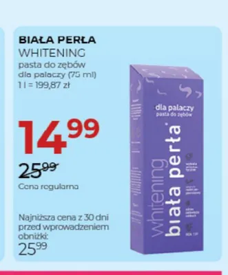 Pasta do zębów Biała Perła Whitening dla palaczy promocja w Drogerie Jawa