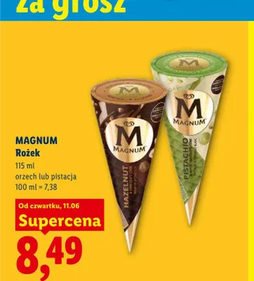 Lody rożek Magnum pistacja promocja w Lidl