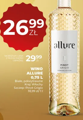 Wino białe półwytrawne Pinot grigio promocja w Duży Ben