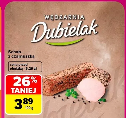 Schab z czarnuszką Wędzarnia Dubielak promocja w Carrefour