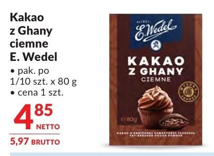 Kakao z Ghany ciemne E. Wedel promocja w Makro
