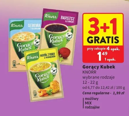 Zupa instant Gorący Kubek Serowa z grzankami Knorr promocja w Intermarche