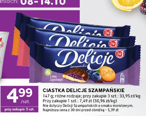 Ciastka Delicje Szampańskie promocja w Stokrotka