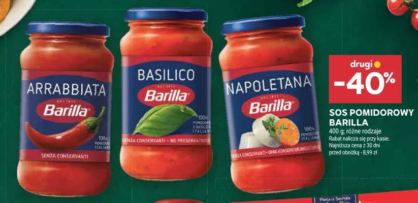 Sos pomidorowy Barilla Napoletana promocja w Stokrotka