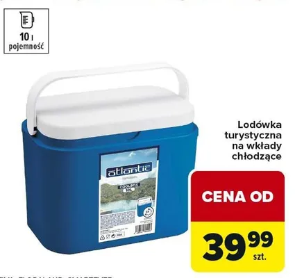 Lodówka turystyczna na wkłady chłodzące 10l promocja w Carrefour Market