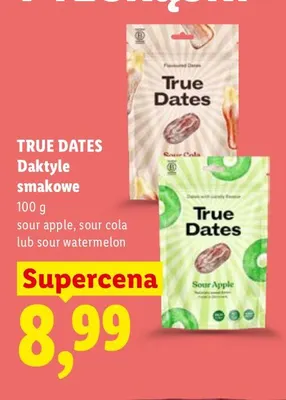 Daktyle smakowe sour cola True Dates promocja w Lidl