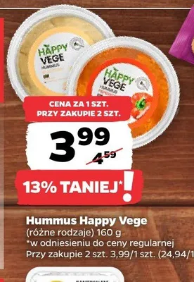 Hummus Happy Vege promocja w Netto
