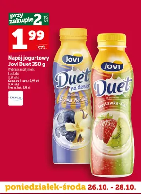 Napój jogurtowy Jovi Duet truskawka-kiwi promocja w TOPAZ