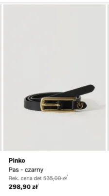 Pas Pinko czarny promocja w Lounge by Zalando