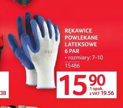 Rękawice powlekane lateksowe 6-pak rozmiary: 7-10 promocja w Selgros