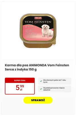 Karma dla psa Animonda Vom Feinsten Serca z indyka promocja w Media Expert