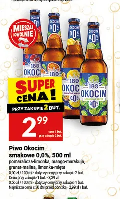 Piwo bezalkoholowe Okocim limonka-mięta promocja w Twój Market