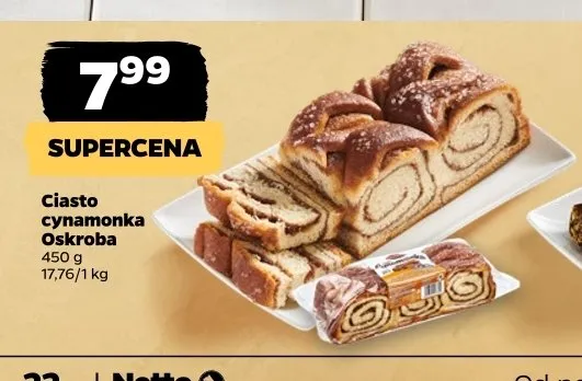 Ciasto cynamonka Oskroba promocja w Netto