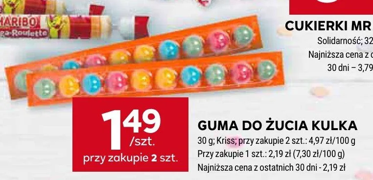 Guma do żucia Kulka promocja w Stokrotka