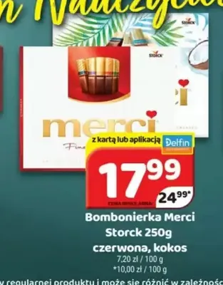Bombonierka Merci kokos promocja w Delfin
