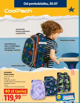 Plecak szkolny CoolPack promocja w Lidl