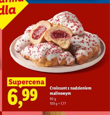 Croissant z nadzieniem malinowym Piekarnia Lidla promocja w Lidl
