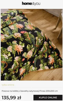 Poszwa na kołdrę z bawełny satynowej Piroso home&you 200x200cm promocja w home&you