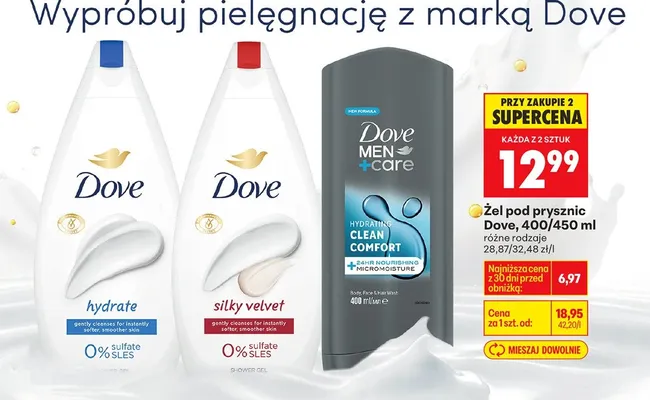 Żel pod prysznic silky velvet promocja w Biedronka