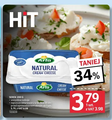 Serek Arla Natural Cream Cheese promocja w Selgros