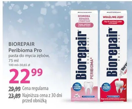 Pasta do mycia zębów Biorepair Peribioma Pro promocja w Hebe