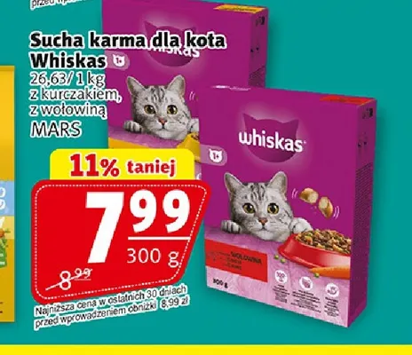 Sucha karma dla kota z kurczakiem Whiskas promocja w Prim Market