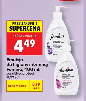 Emulsja do higieny intymnej Femina Protect promocja w Biedronka