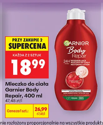 Mleczko do ciała Garnier Body Repair promocja w Biedronka