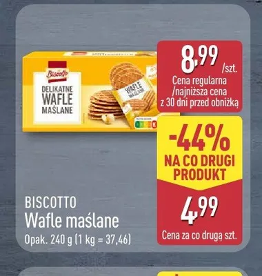 Wafle maślane Biscotto promocja w Aldi
