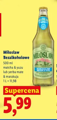 Piwo bezalkoholowe Miłosław yerba mate & marakuja promocja w Lidl