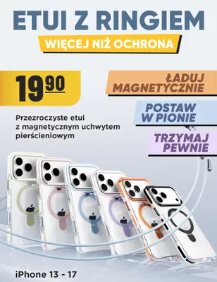 Przezroczyste etui na telefon z magnetycznym uchwytem pierścieniowym MR. D.I.Y. iPhone 13 - 17 promocja w MR. DIY