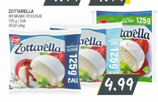 Ser mozzarella Zottarella promocja w Słoneczko
