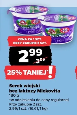 Serek wiejski bez laktozy promocja w Netto