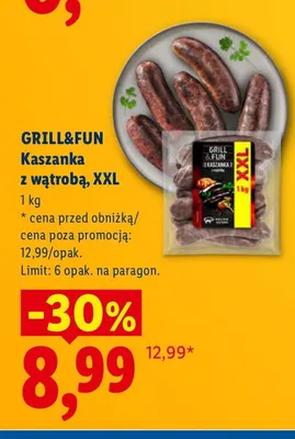 Kaszanka z wątrobą XXL Grill & Fun promocja w Lidl